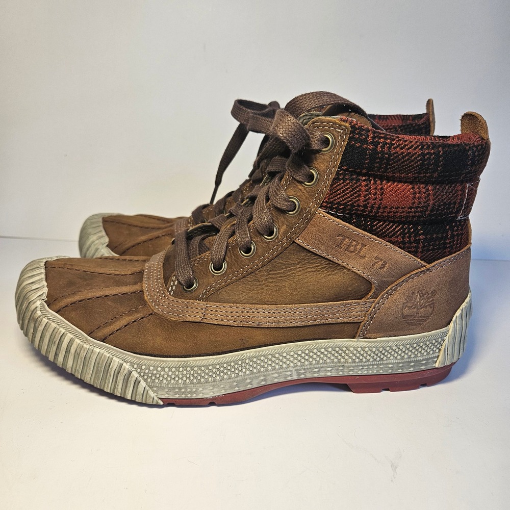 Timberland CA Hookset Pad GSR Chukka Mens Boots Brown Leather Plaid 63555 8M